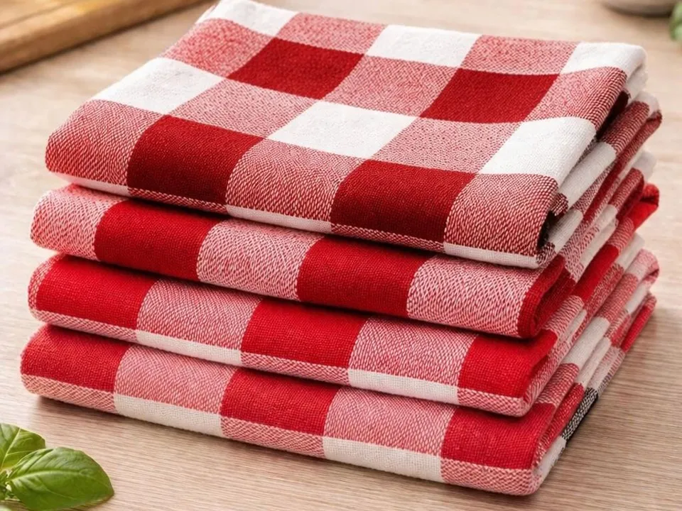 40x Keuken Theedoek Rood